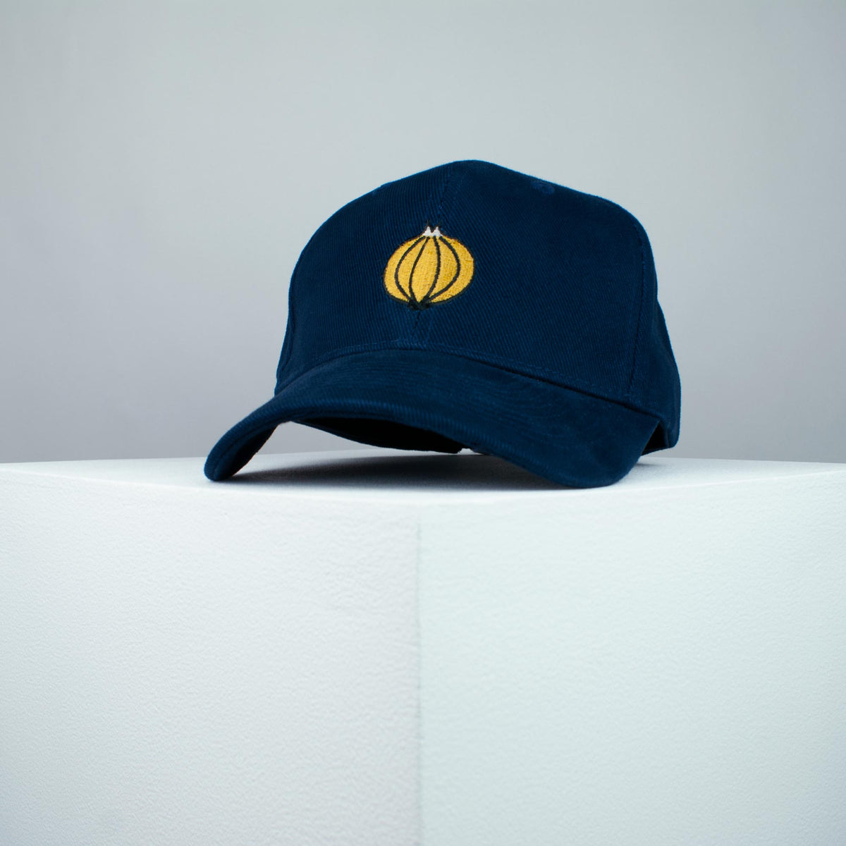 Onion embroidered baseball cap navy blue / vegan / gift / food / embroidery / patch / hat / dad hat / cap / iron on patch / embroidered patch / badge / applique / embroidered / punk patches / trucker hat / snapback / caps / dad hats / baseball hat / mens hat / womens hat / embroidered hat / dad cap / embroidered cap 2