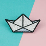 Paper boat iron on patch / origami / patches / paper / embroidery / patch / enamel pin / pin / embroidered patch / back patch / patches for jackets / badge / applique / embroidered / feminist patch / punk patches / iron on patches / punk patch / band patches / backpatch / patches iron on / appliques / sew on patch / jacket patch