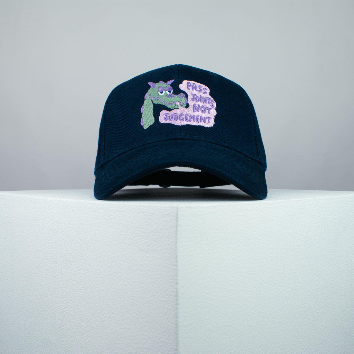 Pass joints not judgement embroidered baseball cap navy / weed / marijuana / cannabis / hemp / dragon / embroidery / patch / dad / hat / cap / clothing // Hatty Hats / iron on patch / dad hat embroidered patch / badge / applique / embroidered / punk patches / trucker hat / snapback / caps / dad hats / baseball hat / mens hat / womens hat / embroidered hat / dad cap / embroidered cap