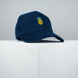 Pineapple embroidered baseball cap navy / vegan / patches / food / embroidery / patch / hat / dad hat / cap / iron on patch / embroidered patch / badge / applique / embroidered / punk patches / trucker hat / snapback / caps / dad hats / baseball hat / mens hat / womens hat / embroidered hat / dad cap / embroidered cap / website 1