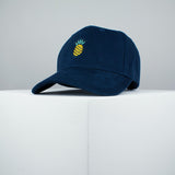 Pineapple embroidered baseball cap navy / vegan / patches / food / embroidery / patch / hat / dad hat / cap / iron on patch / embroidered patch / badge / applique / embroidered / punk patches / trucker hat / snapback / caps / dad hats / baseball hat / mens hat / womens hat / embroidered hat / dad cap / embroidered cap / website 2