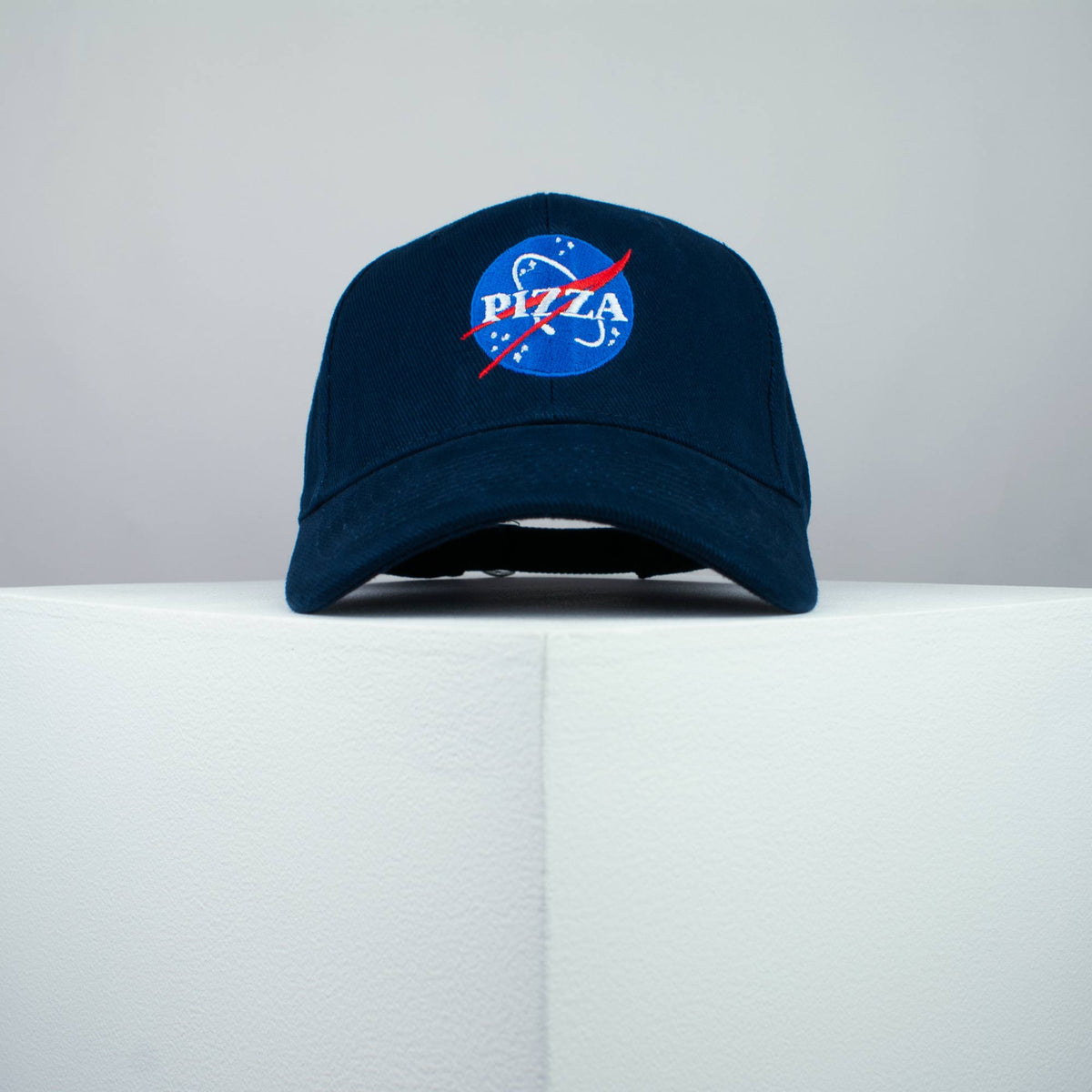 space pizza embroidered baseball cap navy / brand twisters / space / food / moon / embroidery / patch / dad / hat / cap / clothing // Hatty Hats / iron on patch / dad hat embroidered patch / badge / applique / embroidered / punk patches / trucker hat / snapback / caps / dad hats / baseball hat / mens hat / womens hat / embroidered hat / dad cap / embroidered cap