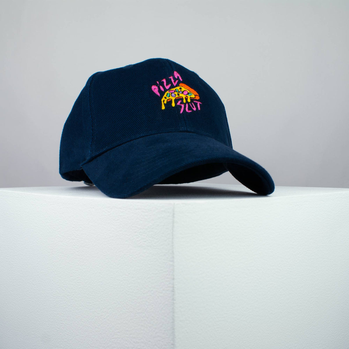 Pizza slut embroidered baseball cap (8 hat colours) / 90s / retro / vintage / rainbow / embroidery / patch / hat / dad hat / cap / iron on patch / embroidered patch / badge / applique / embroidered / punk patches / trucker hat / snapback / caps / dad hats / baseball hat / mens hat / womens hat / embroidered hat / dad cap / embroidered cap 1