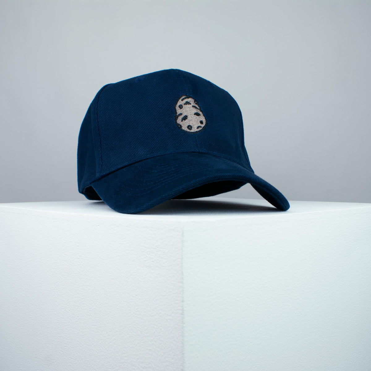 Potato embroidered baseball cap navy blue / vegan / gift / food / embroidery / patch / hat / dad hat / cap / iron on patch / embroidered patch / badge / applique / embroidered / punk patches / trucker hat / snapback / caps / dad hats / baseball hat / mens hat / womens hat / embroidered hat / dad cap / embroidered cap 1