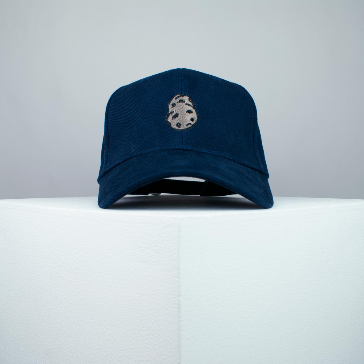 Potato embroidered baseball cap navy / vegan / gift / food / embroidery / patch / hat / dad hat / cap / iron on patch / embroidered patch / badge / applique / embroidered / punk patches / trucker hat / snapback / caps / dad hats / baseball hat / mens hat / womens hat / embroidered hat / dad cap / embroidered cap
