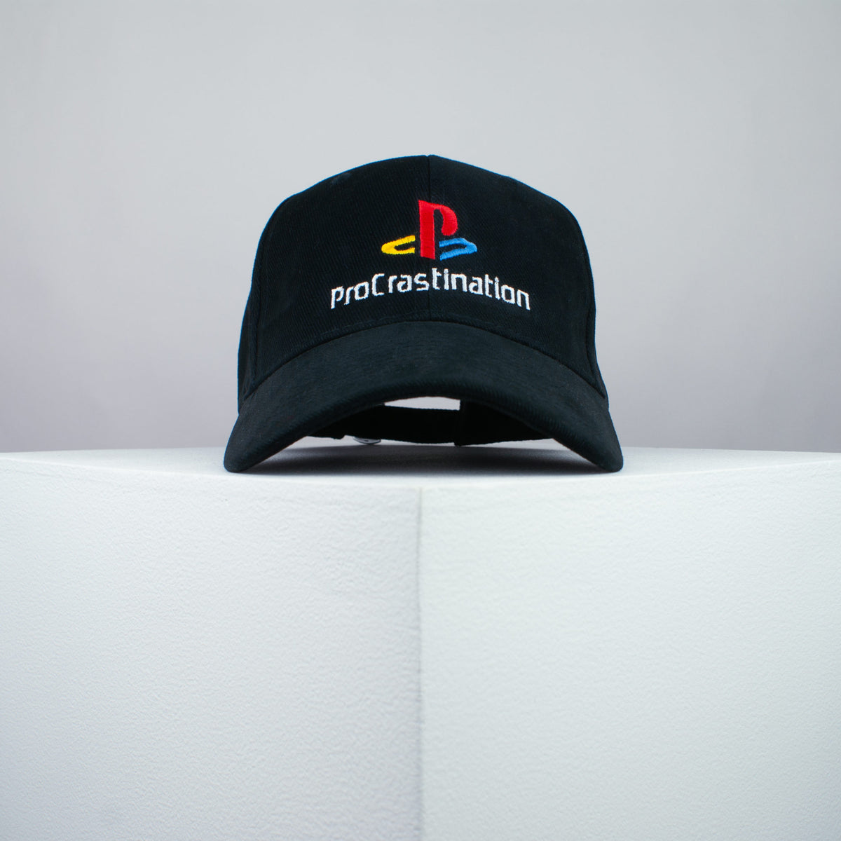 ProCrastination / PlayStation embroidered baseball cap black / brand twisters / gaming / gamer / game / embroidery / patch / dad / hat / cap / clothing // Hatty Hats / iron on patch / dad hat embroidered patch / badge / applique / embroidered / punk patches / trucker hat / snapback / caps / dad hats / baseball hat / mens hat / womens hat / embroidered hat / dad cap / embroidered cap