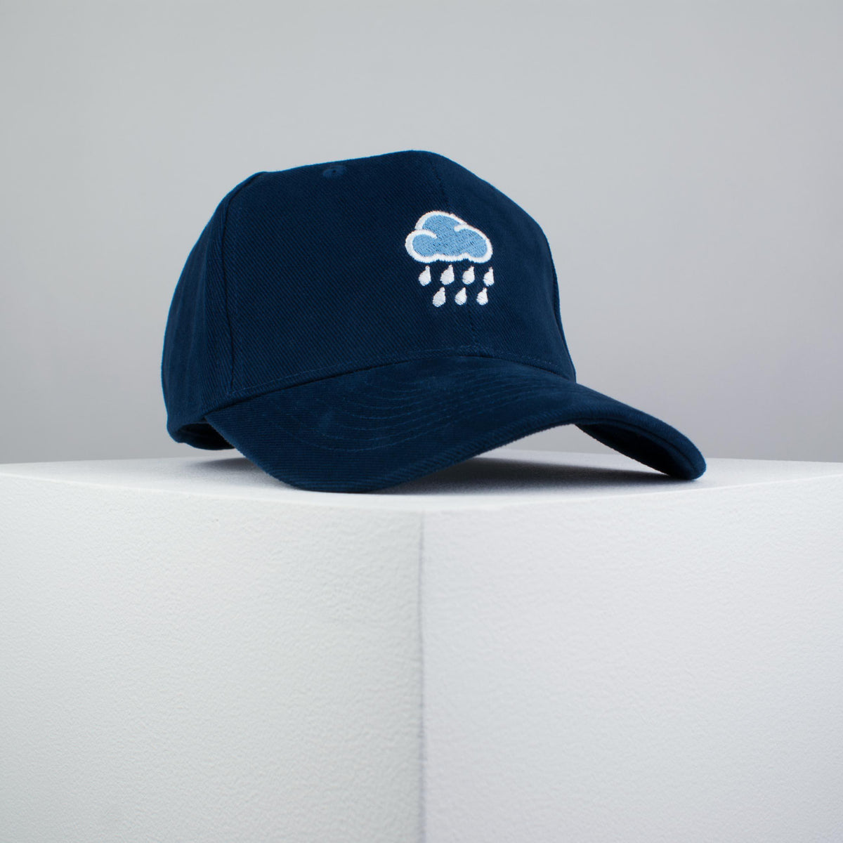 Rainy day embroidered baseball cap navy / cloud / patches / anxiety / embroidery / patch / hat / dad hat / cap / iron on patch / embroidered patch / badge / applique / embroidered / punk patches / trucker hat / snapback / caps / dad hats / baseball hat / mens hat / womens hat / embroidered hat / dad cap / embroidered cap / website 1