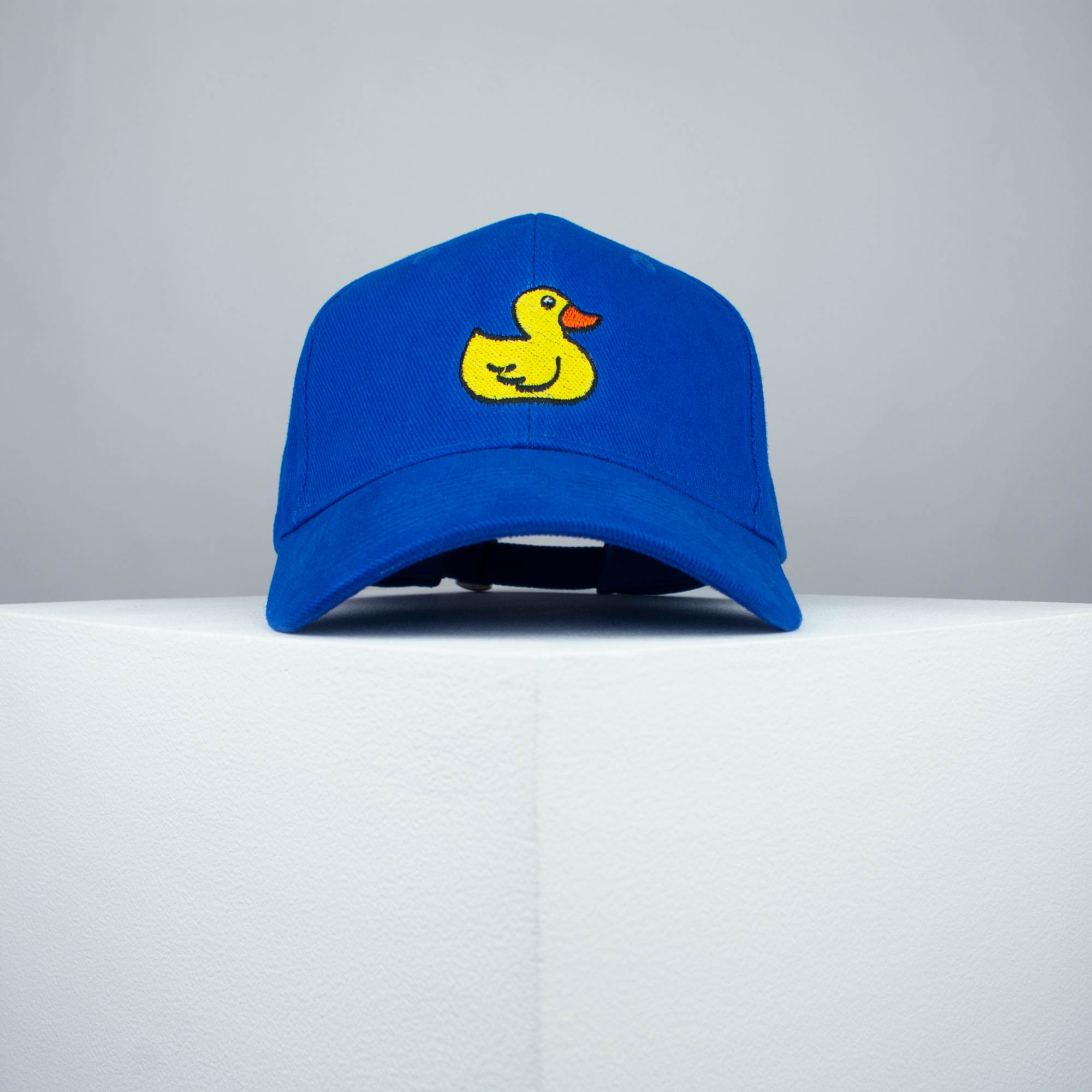 Rubber duck embroidered baseball cap blue / animal / patches / duck / embroidery / patch / hat / dad hat / cap / iron on patch / embroidered patch / badge / applique / embroidered / punk patches / trucker hat / snapback / caps / dad hats / baseball hat / mens hat / womens hat / embroidered hat / dad cap / embroidered cap / website