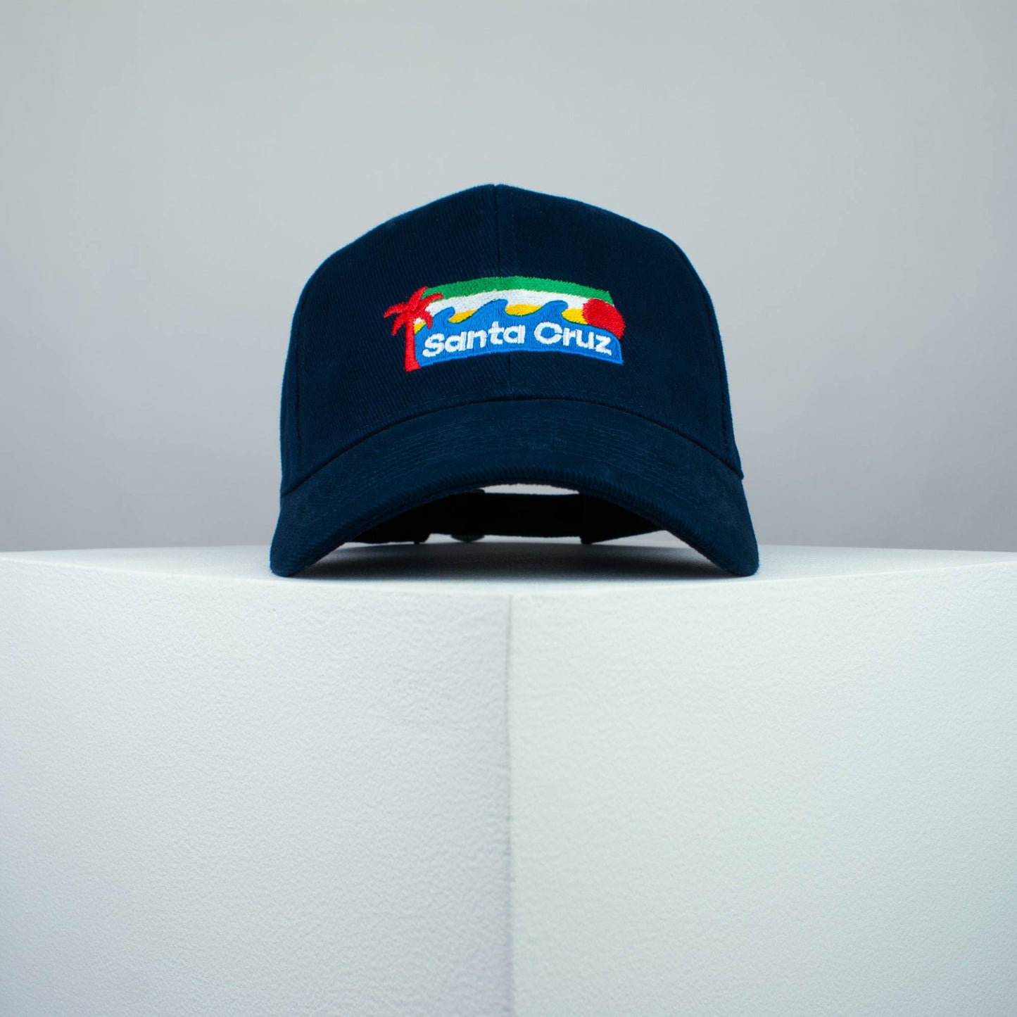 Santa Cruz embroidered baseball cap navy / California / retro / vintage / beach / tree / embroidery / patch / dad / hat / cap / clothing // Hatty Hats / iron on patch / dad hat embroidered patch / badge / applique / embroidered / punk patches / trucker hat / snapback / caps / dad hats / baseball hat / mens hat / womens hat / embroidered hat / dad cap / embroidered cap