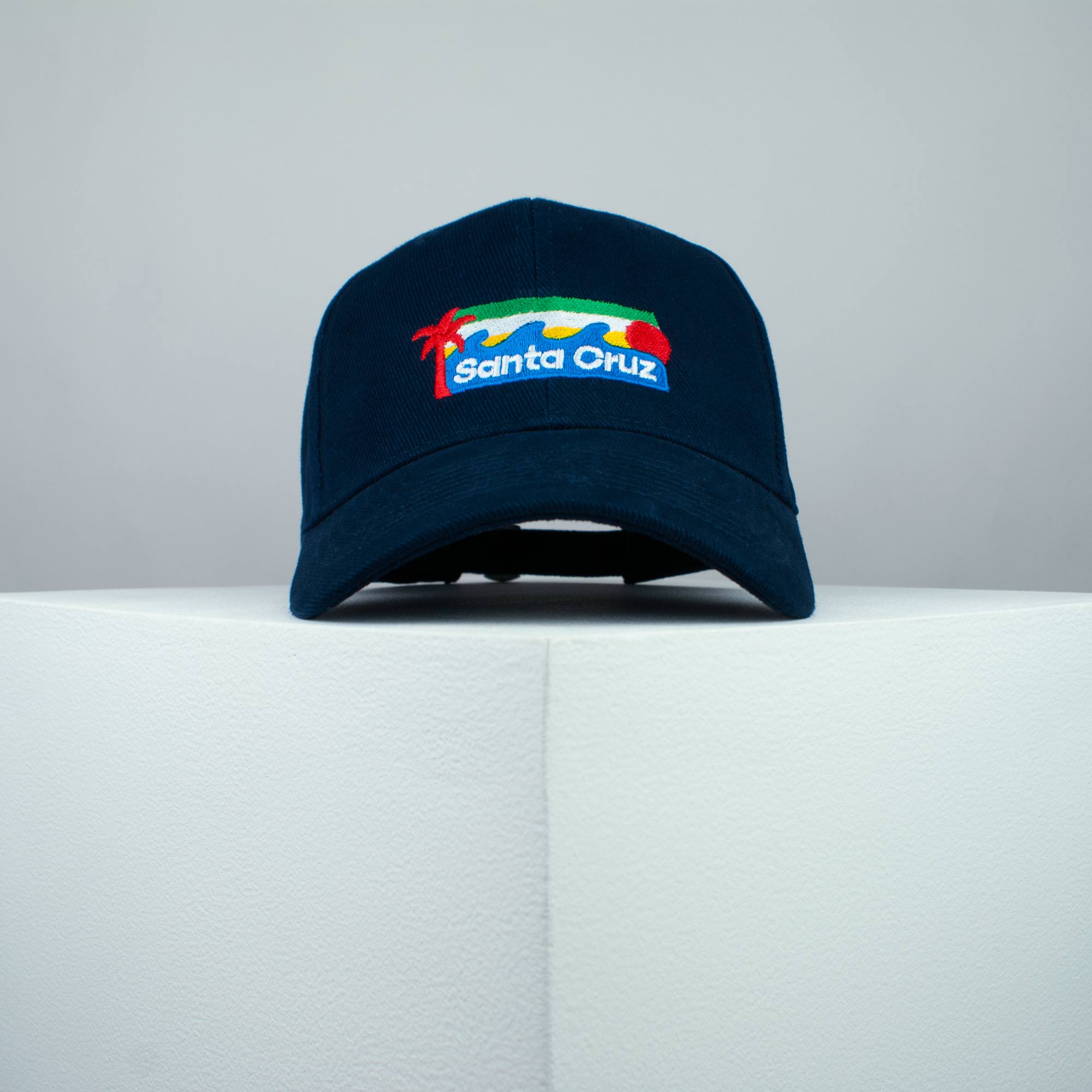 Santa Cruz embroidered baseball cap navy / California / retro / vintage / beach / tree / embroidery / patch / dad / hat / cap / clothing // Hatty Hats / iron on patch / dad hat embroidered patch / badge / applique / embroidered / punk patches / trucker hat / snapback / caps / dad hats / baseball hat / mens hat / womens hat / embroidered hat / dad cap / embroidered cap