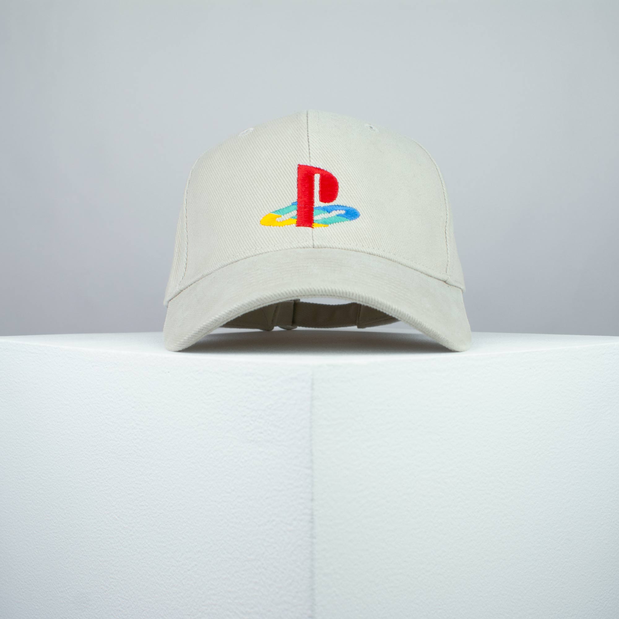 Sony Playstation One embroidered baseball cap beige / gamer / gaming / PS1 retro video games / embroidery / patch / hat / dad hat / cap / iron on patch / embroidered patch / badge / applique / embroidered / punk patches / trucker hat / snapback / caps / dad hats / baseball hat / mens hat / womens hat / embroidered hat / dad cap / embroidered cap
