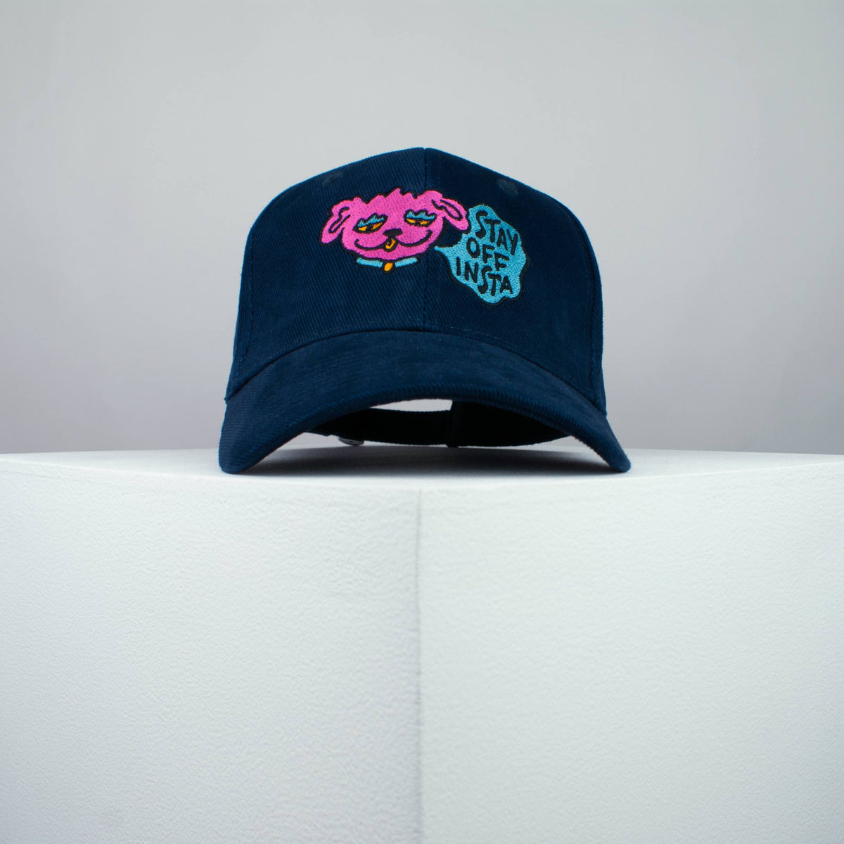 Stay off Insta embroidered baseball cap navy / happy hippie / boho / bohemian / instagram / dog / embroidery / patch / hat / dad hat / cap / iron on patch / embroidered patch / badge / applique / embroidered / punk patches / trucker hat / snapback / caps / dad hats / baseball hat / mens hat / womens hat / embroidered hat / dad cap / embroidered cap