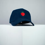 Strawberry embroidered baseball cap navy blue / vegan / gift / food / embroidery / patch / hat / dad hat / cap / iron on patch / embroidered patch / badge / applique / embroidered / punk patches / trucker hat / snapback / caps / dad hats / baseball hat / mens hat / womens hat / embroidered hat / dad cap / embroidered cap 1