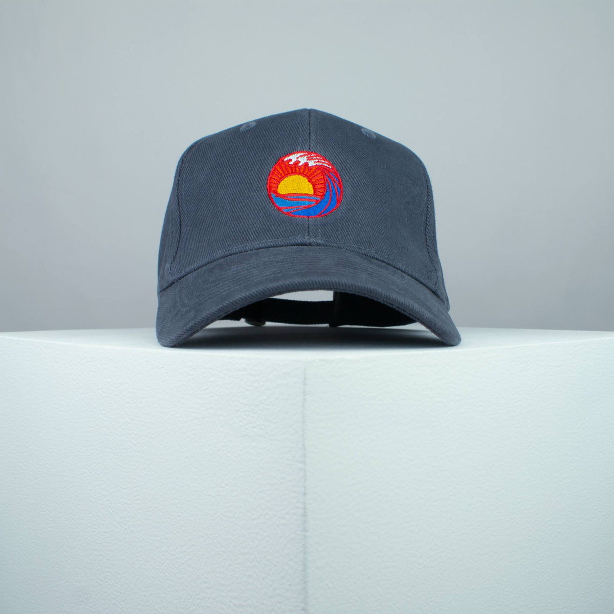 Sunset wave embroidered baseball cap grey / japanese / gift / ocean / embroidery / patch / hat / dad hat / cap / iron on patch / embroidered patch / badge / applique / embroidered / punk patches / trucker hat / snapback / caps / dad hats / baseball hat / mens hat / womens hat / embroidered hat / dad cap / embroidered cap