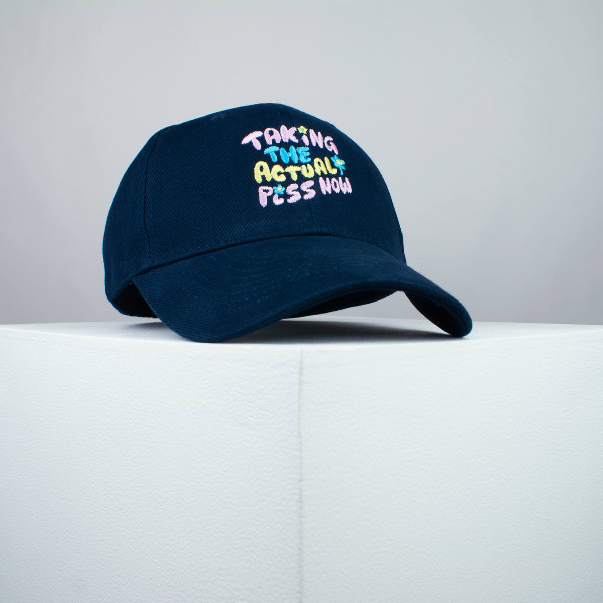 Taking the piss embroidered baseball cap (8 hat colours) / yoga / meditation / anxiety / gift for her / embroidery / patch / hat / dad hat / cap / iron on patch / embroidered patch / badge / applique / embroidered / punk patches / trucker hat / snapback / caps / dad hats / baseball hat / mens hat / womens hat / embroidered hat / dad cap / embroidered cap 1