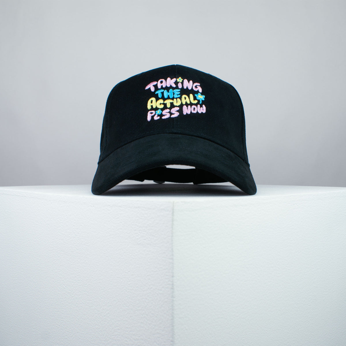 Taking the piss embroidered baseball cap black / yoga / meditation / anxiety / gift for her / embroidery / patch / hat / dad hat / cap / iron on patch / embroidered patch / badge / applique / embroidered / punk patches / trucker hat / snapback / caps / dad hats / baseball hat / mens hat / womens hat / embroidered hat / dad cap / embroidered cap