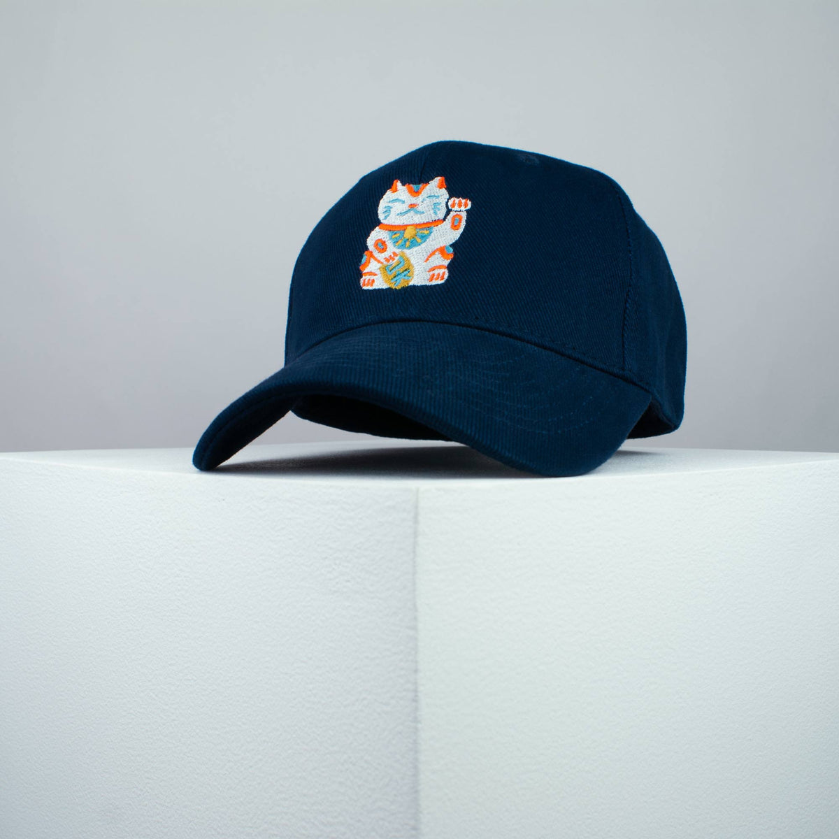 Waving cat embroidered baseball cap (8 hat colours) / japan / japanese / cat / cute / streetwear / embroidery / patch / dad / hat / cap / clothing // Hatty Hats / iron on patch / dad hat embroidered patch / badge / applique / embroidered / punk patches / trucker hat / snapback / caps / dad hats / baseball hat / mens hat / womens hat / embroidered hat / dad cap / embroidered cap 2