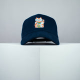 Waving cat embroidered baseball cap navy / japan / japanese / cat / cute / streetwear / embroidery / patch / dad / hat / cap / clothing // Hatty Hats / iron on patch / dad hat embroidered patch / badge / applique / embroidered / punk patches / trucker hat / snapback / caps / dad hats / baseball hat / mens hat / womens hat / embroidered hat / dad cap / embroidered cap